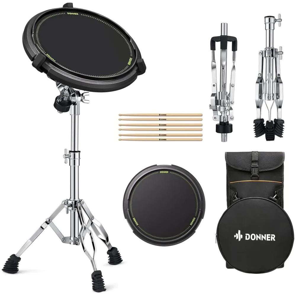 DONNER EC-6678 Practice Pad - Επιφάνεια εξάσκησης Σετ με βάση, θήκη, μπακέτες και αξεσουάρ