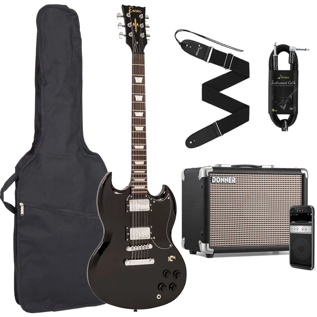 ENCORE E-E692ΒLK Σετ Ηλεκτρική Κιθάρα με θήκη και ενισχυτή