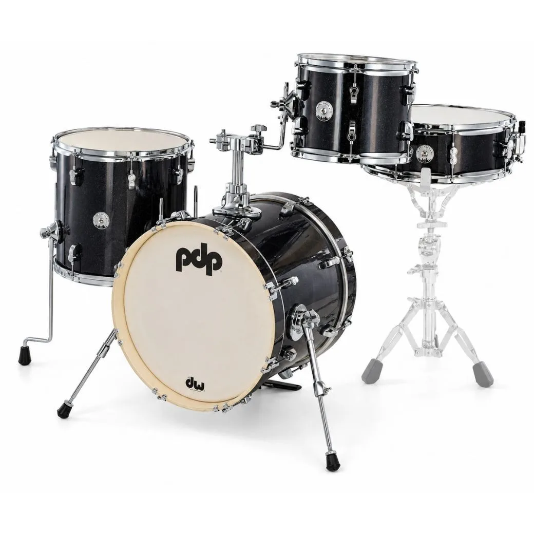 PDP PDNY1604BO New Yorker Series 4-Pieces Drum Shell Pack Black Onyx Sparkle