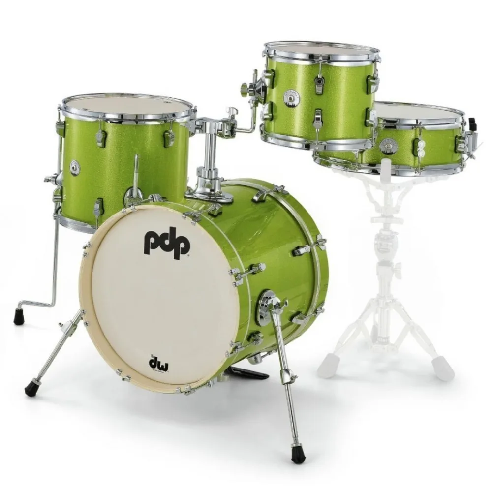 PDP PDNY1604EL New Yorker Series 4-Pieces Drum Shell Pack Electric Green Sparkle