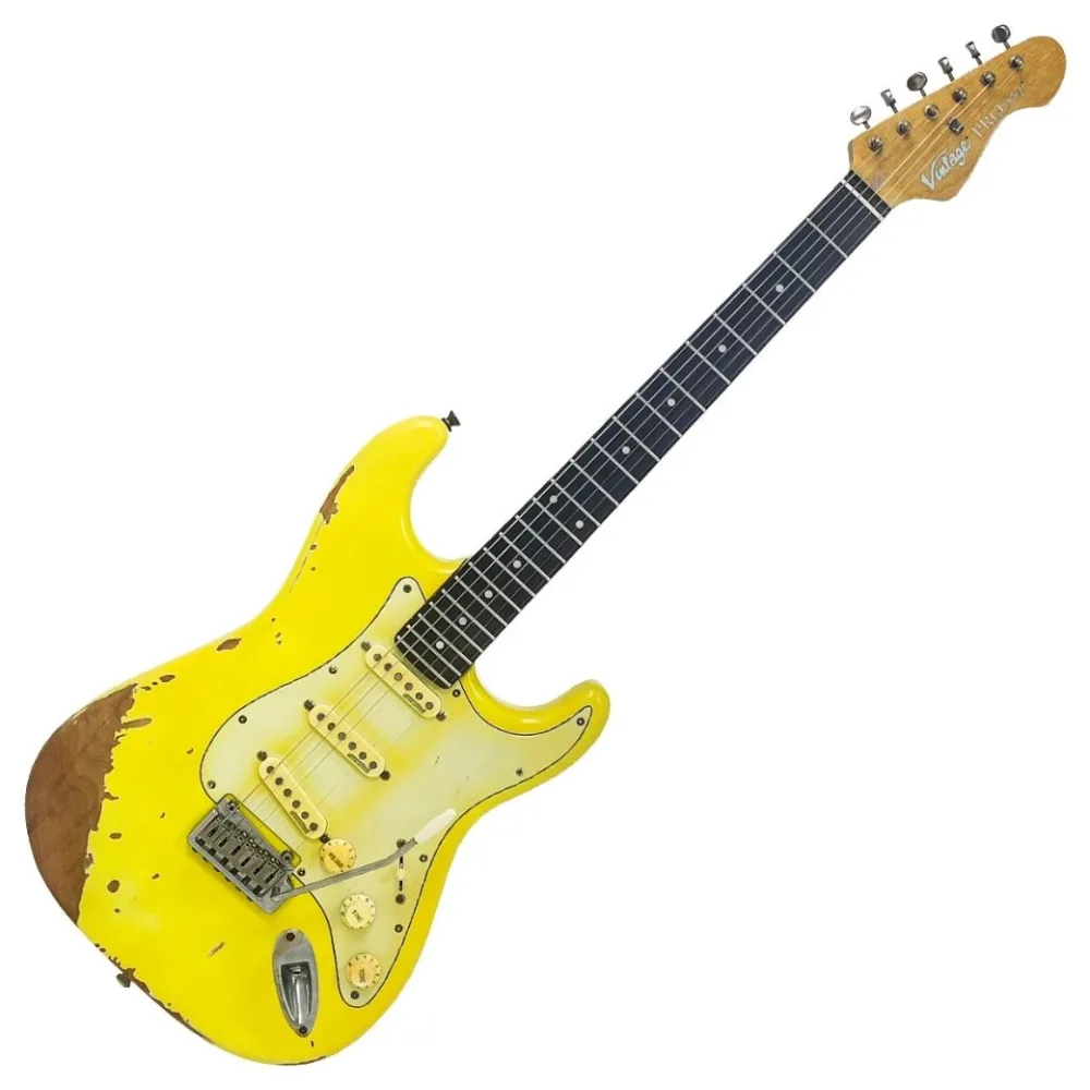VINTAGE V6PU0019 ProShop Unique Electric Guitar - Distressed Canary Yellow Ηλεκτρική Κιθάρα