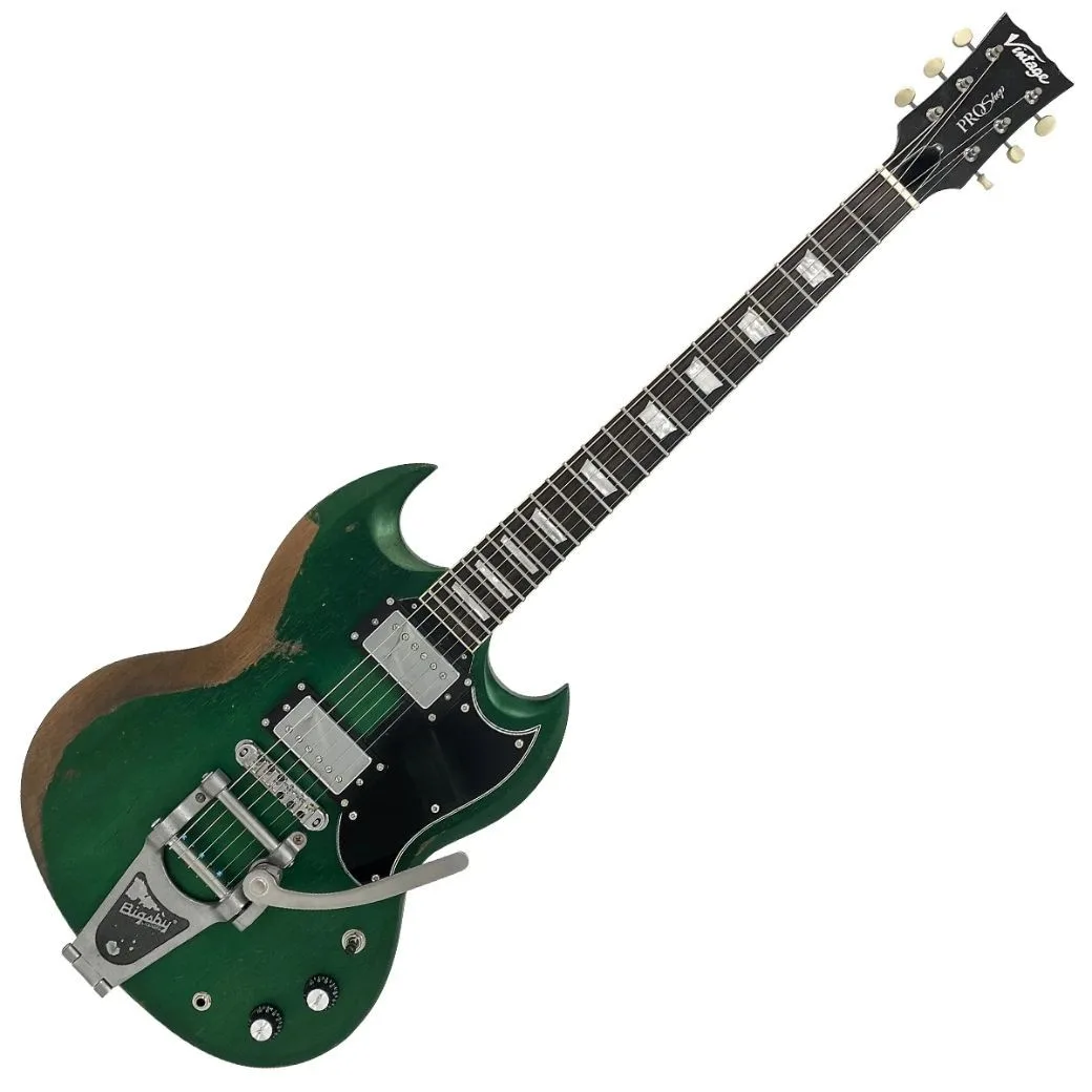 VINTAGE VS6PU0005 ProShop Unique – Heavy Distressed Racing Green Ηλεκτρική Κιθάρα