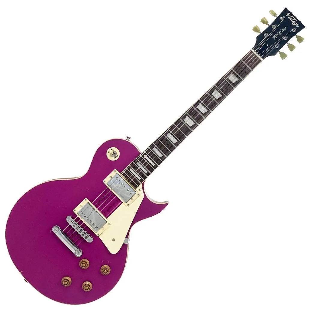 VINTAGE V100PU0011 ProShop Unique Electric Guitar – Light Distressed Magenta Ηλεκτρική Κιθάρα